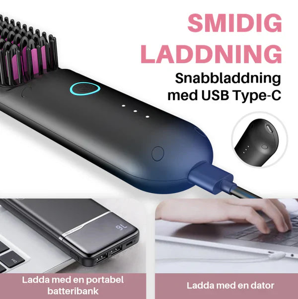 HairDo Pro™ - Bärbar Borste att Platta, Locka, Torka